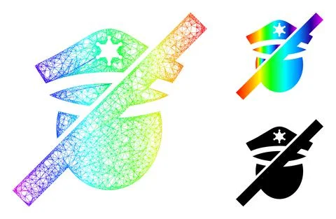 Spectral Linear Gradient Restricted Police Icon 스톡 일러스트