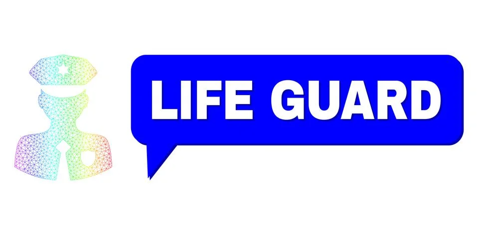 Spectral Mesh Gradient Constable Icon and Life Guard Conversation Cloud with イラスト素材