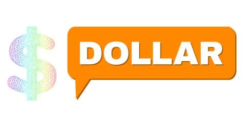 Spectral Mesh Gradient Dollar Icon and Dollar Conversation Frame with Shadow イラスト素材