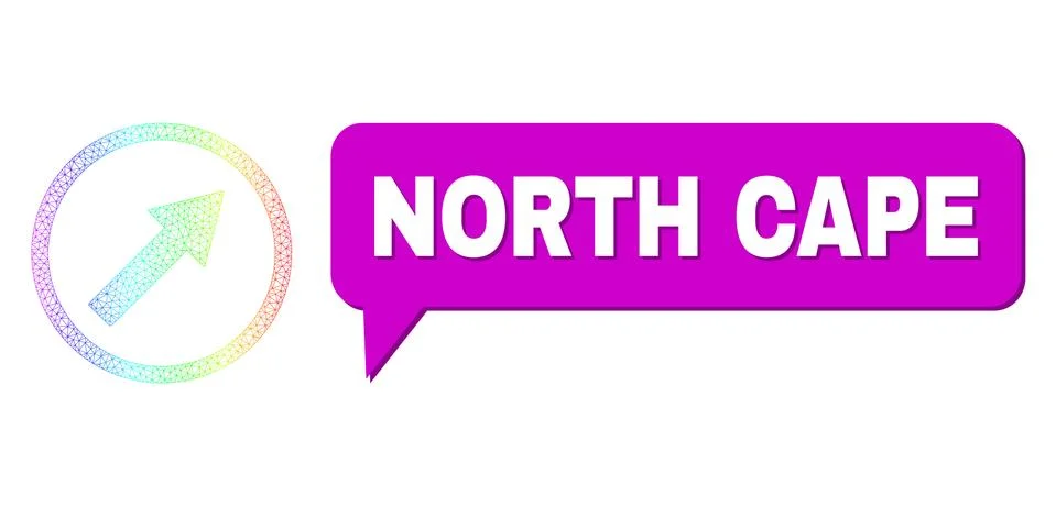 Spectral Mesh Gradient Up-Right Rounded Arrow Icon and North Cape Conversation Ilustración de archivo