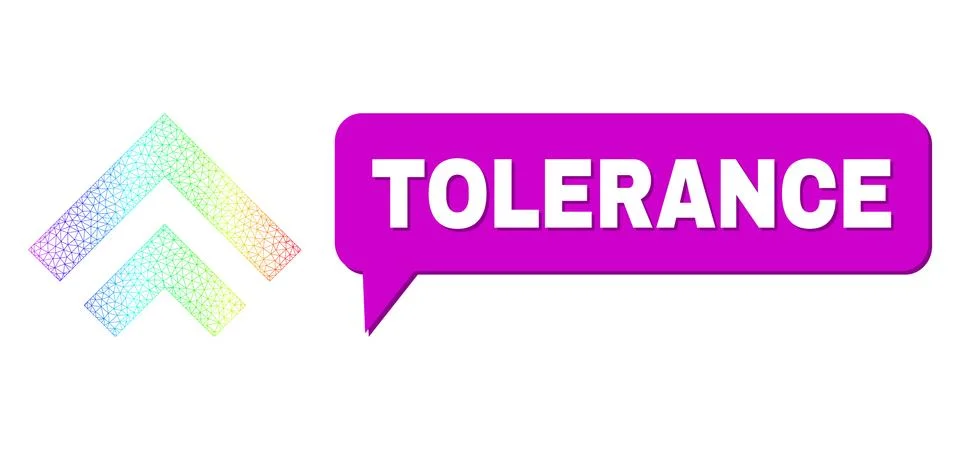 Spectral Mesh Gradient Shift Up Icon and Tolerance Speech Bubble with Shadow Stockillustratie