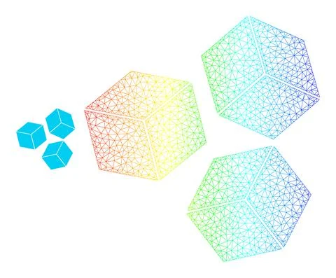 Spectral Mesh Gradient Sugar Cubes Icon Stock-Illustration