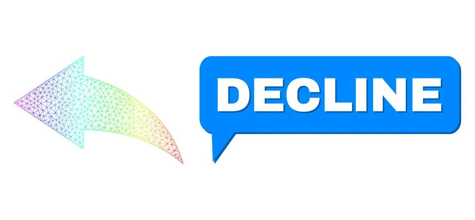 Spectral Mesh Gradient Undo Icon and Decline Message Balloon with Shadow イラスト素材