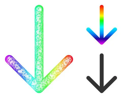Spectral Net Gradient Arrow Down Icon Stock Illustration