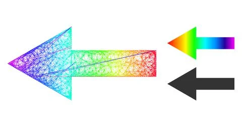 Spectral Net Gradient Arrow Left Icon 스톡 일러스트