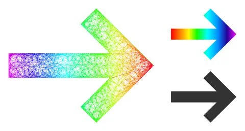 Spectral Net Gradient Arrow Right Icon 스톡 일러스트