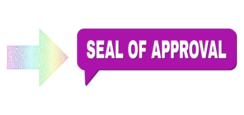 Spectral Net Gradient Arrow Right Icon and Seal of Approval Chat Balloon with Stock Illustration