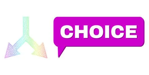 Spectral Net Gradient Bifurcation Arrow Down Icon and Choice Conversation Frame イラスト素材