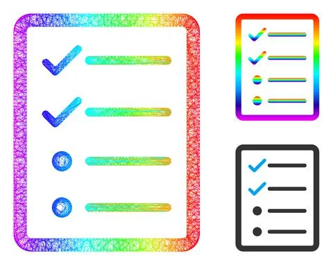 Spectral Net Gradient Checklist Page Icon 스톡 일러스트