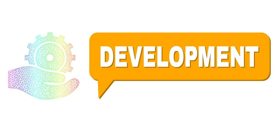 Spectral Net Gradient Development Service Icon and Development Speech Cloud with Stock Illustration