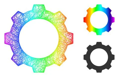 Spectral Net Gradient Gear Icon Stock Illustration