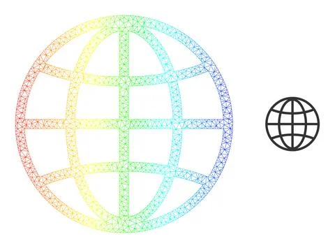 Spectral Net Gradient Global Sphere Icon イラスト素材