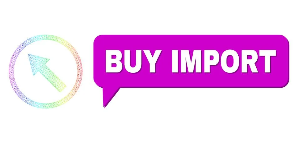 Spectral Net Gradient Up-Left Rounded Arrow Icon and Buy Import Message Balloon イラスト素材