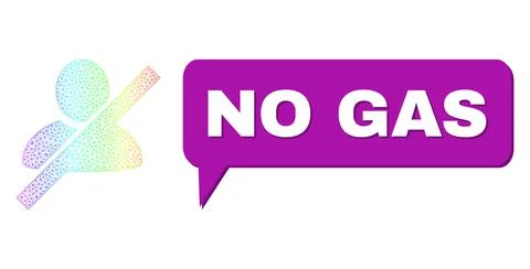 Spectral Net Gradient Not Allowed Man Icon and No Gas Chat Bubble with Shadow Stock Illustration
