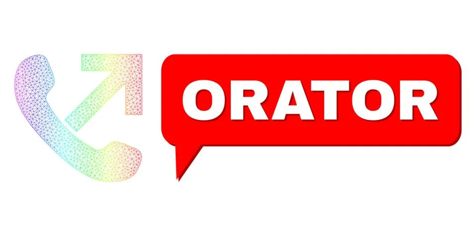 Spectral Net Gradient Outgoing Call Icon and Orator Message Balloon with Shadow Ilustración de archivo