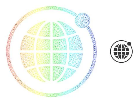 Spectral Net Gradient Planet Orbit Icon 스톡 일러스트