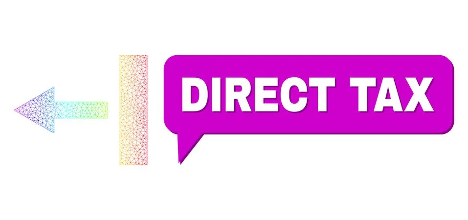 Spectral Net Gradient Pull Left Icon and Direct Tax Chat Frame with Shadow Stock Illustration