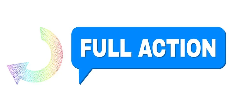 Spectral Net Gradient Rotate Icon and Full Action Message Balloon with Shadow イラスト素材
