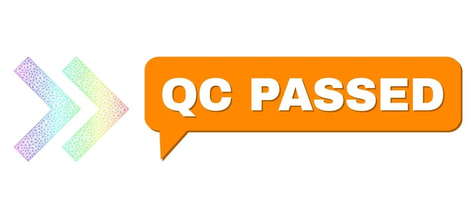 Spectral Net Gradient Shift Right Icon and Qc Passed Conversation Bubble with イラスト素材