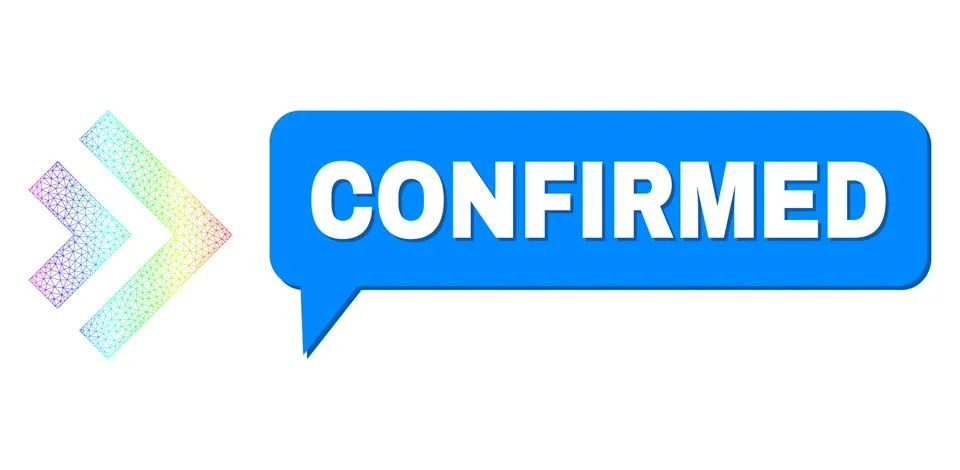 Spectral Net Gradient Shift Right Icon and Confirmed Message Bubble with Shadow Stock Illustration