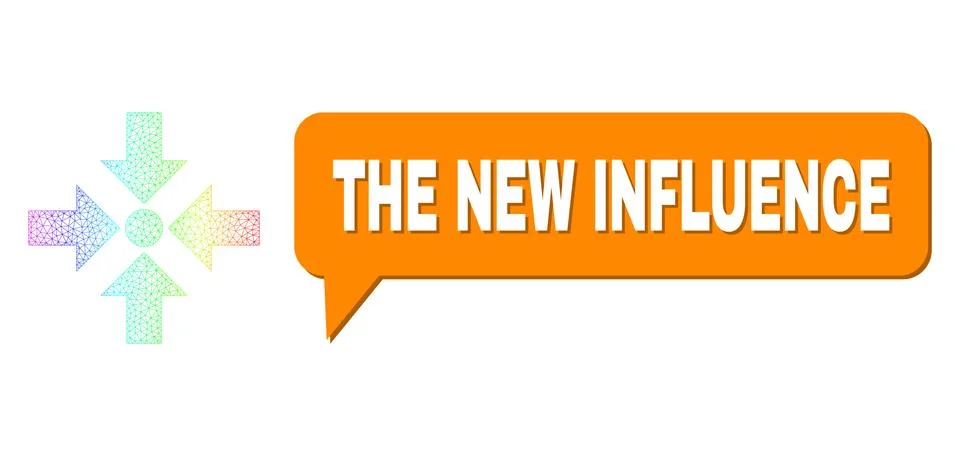 Spectral Net Gradient Shrink Arrows Icon and The New Influence Chat Cloud with Stock Illustration