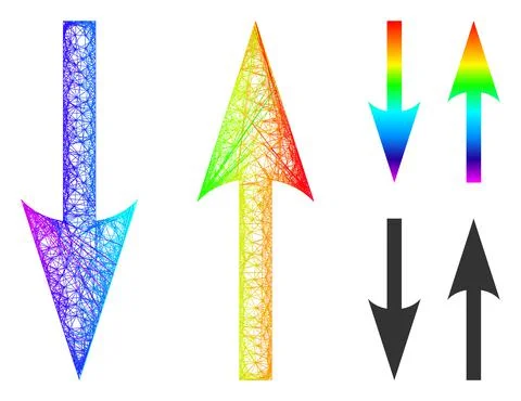 Spectral Net Gradient Vertical Exchange Arrows Icon Illustrazione stock