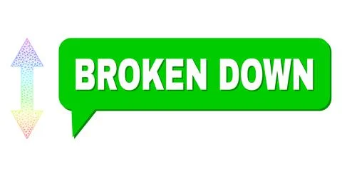 Spectral Net Gradient Vertical Flip Icon and Broken Down Speech Cloud with Stock Illustration