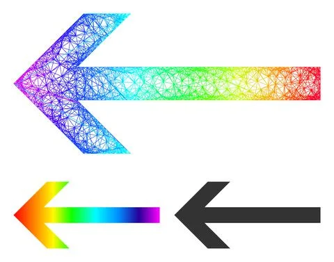 Spectral Net Mesh Gradient Arrow Left Icon 스톡 일러스트