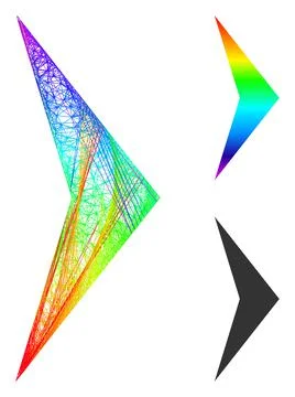 Spectral Net Mesh Gradient Arrowhead Right Icon 스톡 일러스트