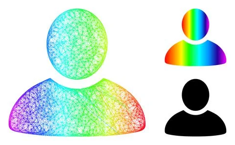 Spectral Net Mesh Gradient Man Icon 스톡 일러스트
