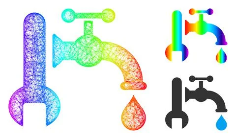 Spectral Net Mesh Gradient Plumbing Icon 스톡 일러스트