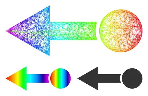 Spectral Net Mesh Gradient Pull Left Icon Stock Illustration