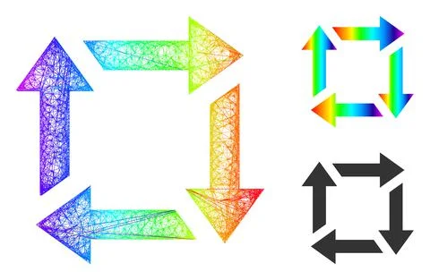 Spectral Net Mesh Gradient Recycle Icon 스톡 일러스트