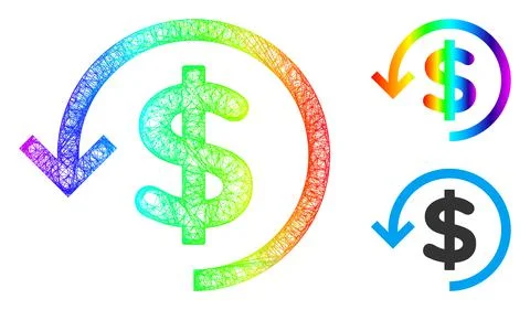 Spectral Net Mesh Gradient Refund Icon 스톡 일러스트