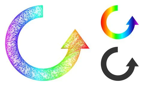 Spectral Net Mesh Gradient Rotate Up Icon 스톡 일러스트