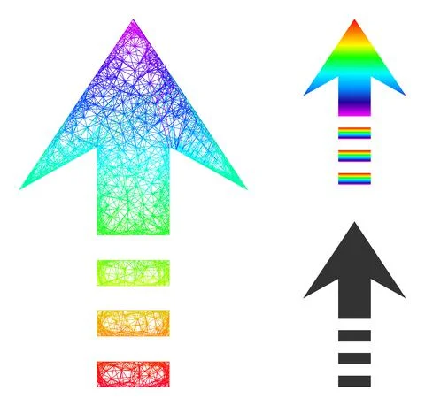 Spectral Net Mesh Gradient Send Up Icon 스톡 일러스트
