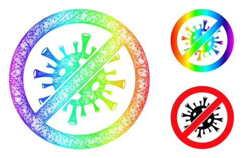 Spectral Net Mesh Gradient Stop Flu Virus Icon 스톡 일러스트