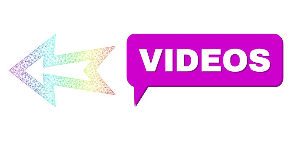 Spectral Network Gradient Arrow Left Icon and Videos Conversation Bubble with イラスト素材