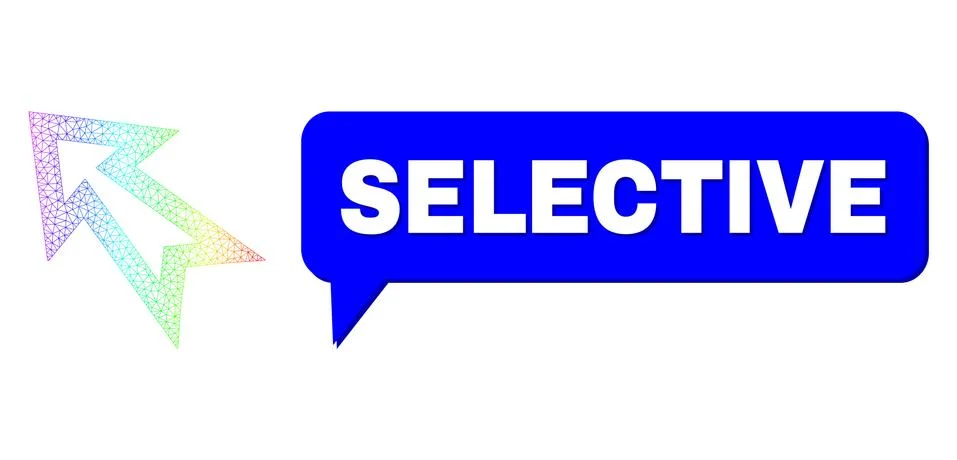 Spectral Network Gradient Arrow Left Up Icon and Selective Speech Bubble with 스톡 일러스트