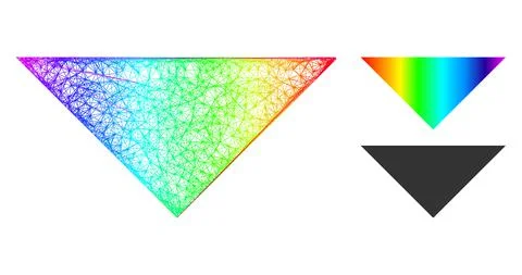Spectral Network Gradient Arrowhead Down Icon 스톡 일러스트