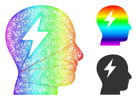 Spectral Network Gradient Brainstorming Icon Illustrazione stock