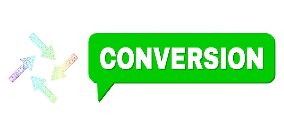 Spectral Network Gradient Centripetal Arrows Icon and Conversion Chat Balloon Ilustración de archivo