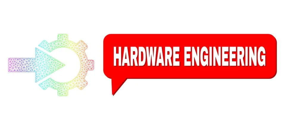 Spectral Network Gradient Cog Integration Icon and Hardware Engineering Chat Stock Illustration
