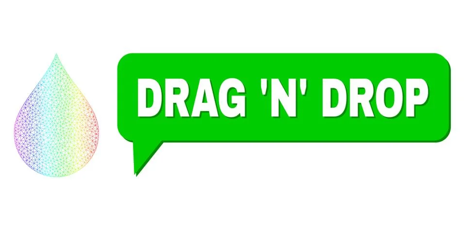 Spectral Network Gradient Drop Icon and Drag 'N' Drop Message Frame with Shadow イラスト素材