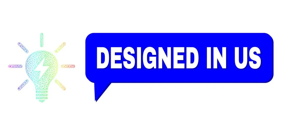 Spectral Network Gradient Electric Light Bulb Icon and Designed in Us Chat Stock Illustration
