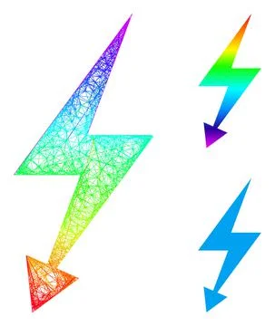 Spectral Network Gradient Electric Strike Icon 스톡 일러스트