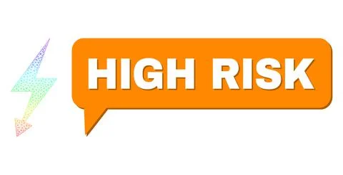 Spectral Network Gradient Electric Strike Icon and High Risk Chat Bubble with 스톡 일러스트
