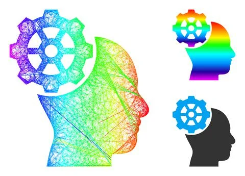 Spectral Network Gradient Head Gear Icon 스톡 일러스트