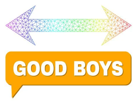 Spectral Network Gradient Horizontal Flip Icon and Good Boys Message Cloud with Stock Illustration