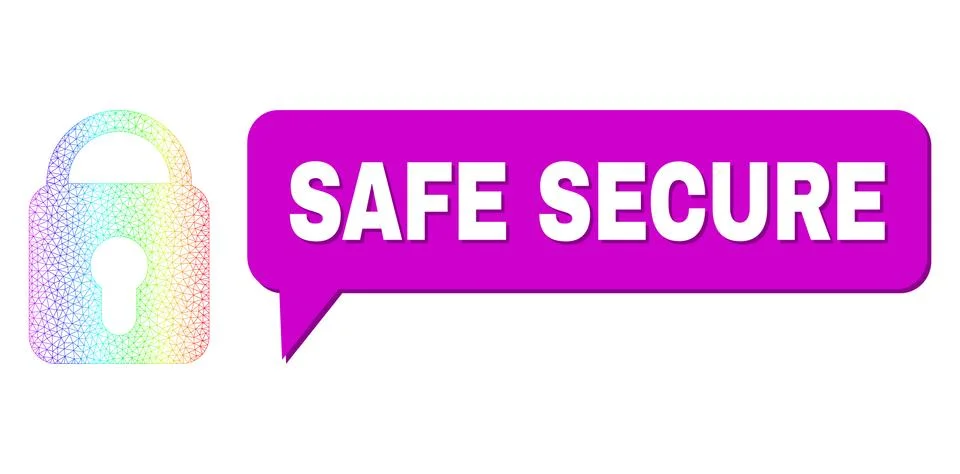 Spectral Network Gradient Locked Icon and Safe Secure Message Frame with Shadow Illustrazione stock